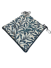 Load image into Gallery viewer, William Morris - Willow Bough Ebony Tapestry Tapered Seat Pads For Garden, Patio, Kitchen, Dining