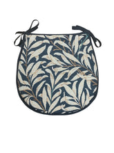 Load image into Gallery viewer, William Morris - Willow Bough Ebony Tapestry D-Shaped Seat Pads For Garden, Patio, Kitchen, Dining