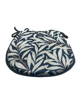 Load image into Gallery viewer, William Morris - Willow Bough Ebony Tapestry D-Shaped Seat Pads For Garden, Patio, Kitchen, Dining