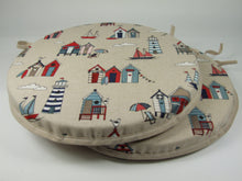 Load image into Gallery viewer, Set of 2 Seaside Linen Round Bistro Seat Pads 12" 14" 16" For Bistro, Patio, Dining, Kitchen