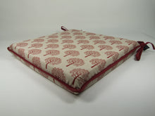 Load image into Gallery viewer, Mulberry Tree Red Square Tie-On Seat Pads Dining/Patio/Garden/Kitchen