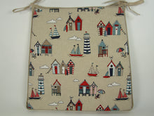 Load image into Gallery viewer, Seaside Linen Tapered Seat Pads For Garden, Patio, Kitchen, Dining