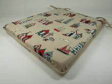 Load image into Gallery viewer, Seaside Linen Tapered Seat Pads For Garden, Patio, Kitchen, Dining