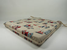 Load image into Gallery viewer, Seaside Linen Tapered Seat Pads For Garden, Patio, Kitchen, Dining