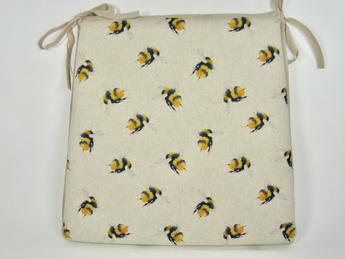 Bee Linen Tapered Seat Pads For Garden, Patio, Kitchen, Dining