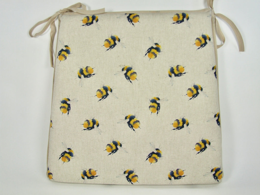 Bee Linen Tapered Seat Pads For Garden, Patio, Kitchen, Dining