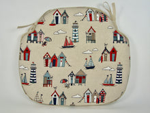Load image into Gallery viewer, Seaside Linen Large Spindle Back Seat Pads For Garden, Patio, Kitchen, Dining
