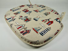 Load image into Gallery viewer, Seaside Linen Large Spindle Back Seat Pads For Garden, Patio, Kitchen, Dining