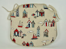 Load image into Gallery viewer, Seaside Linen Beachhuts Small Spindle Back Seat Pads For Garden, Patio, Kitchen, Dining