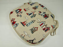Load image into Gallery viewer, Seaside Linen Beachhuts Small Spindle Back Seat Pads For Garden, Patio, Kitchen, Dining