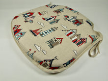 Load image into Gallery viewer, Seaside Linen Beachhuts Small Spindle Back Seat Pads For Garden, Patio, Kitchen, Dining
